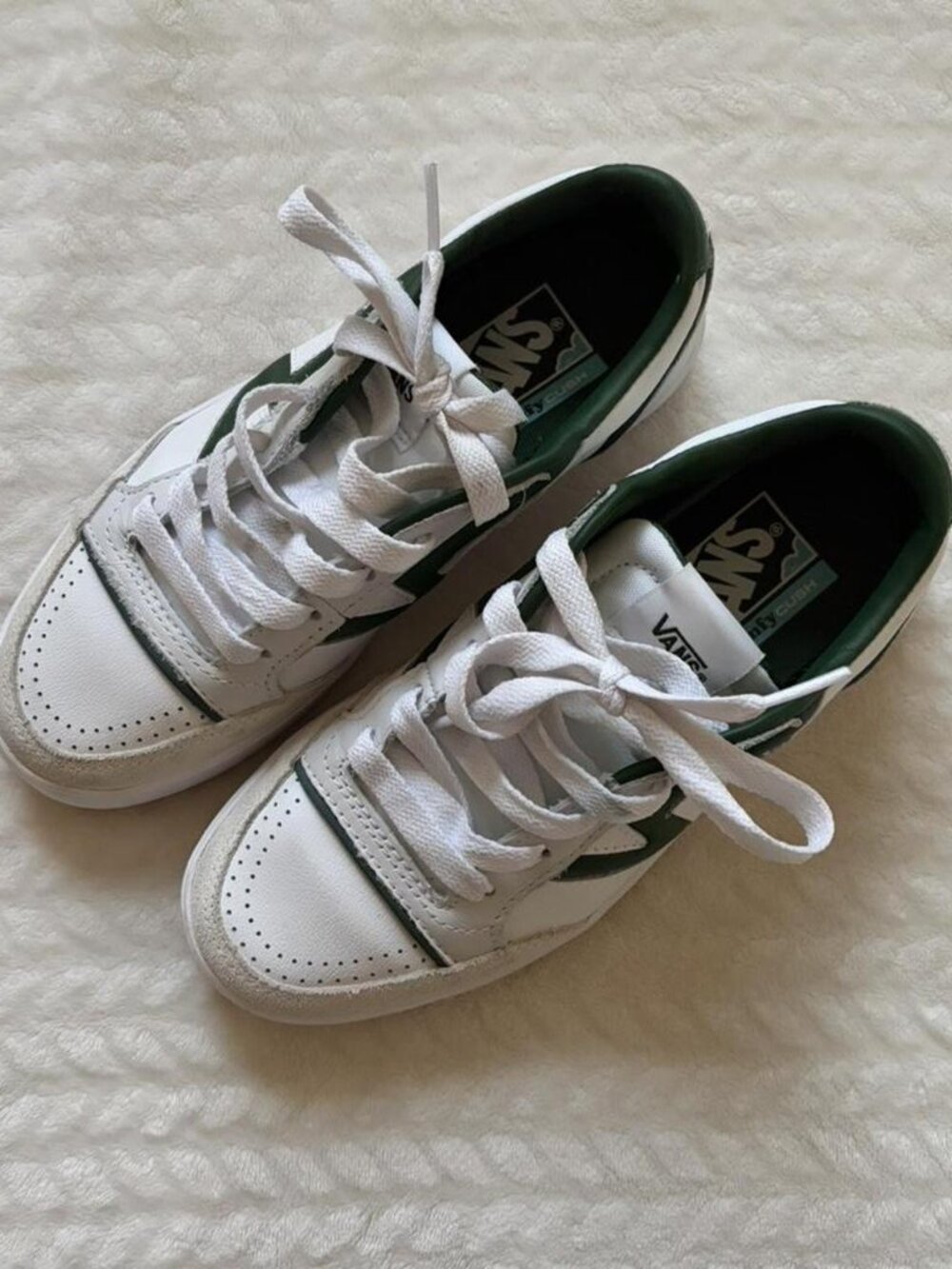 Vans Women's White and Green Trainers